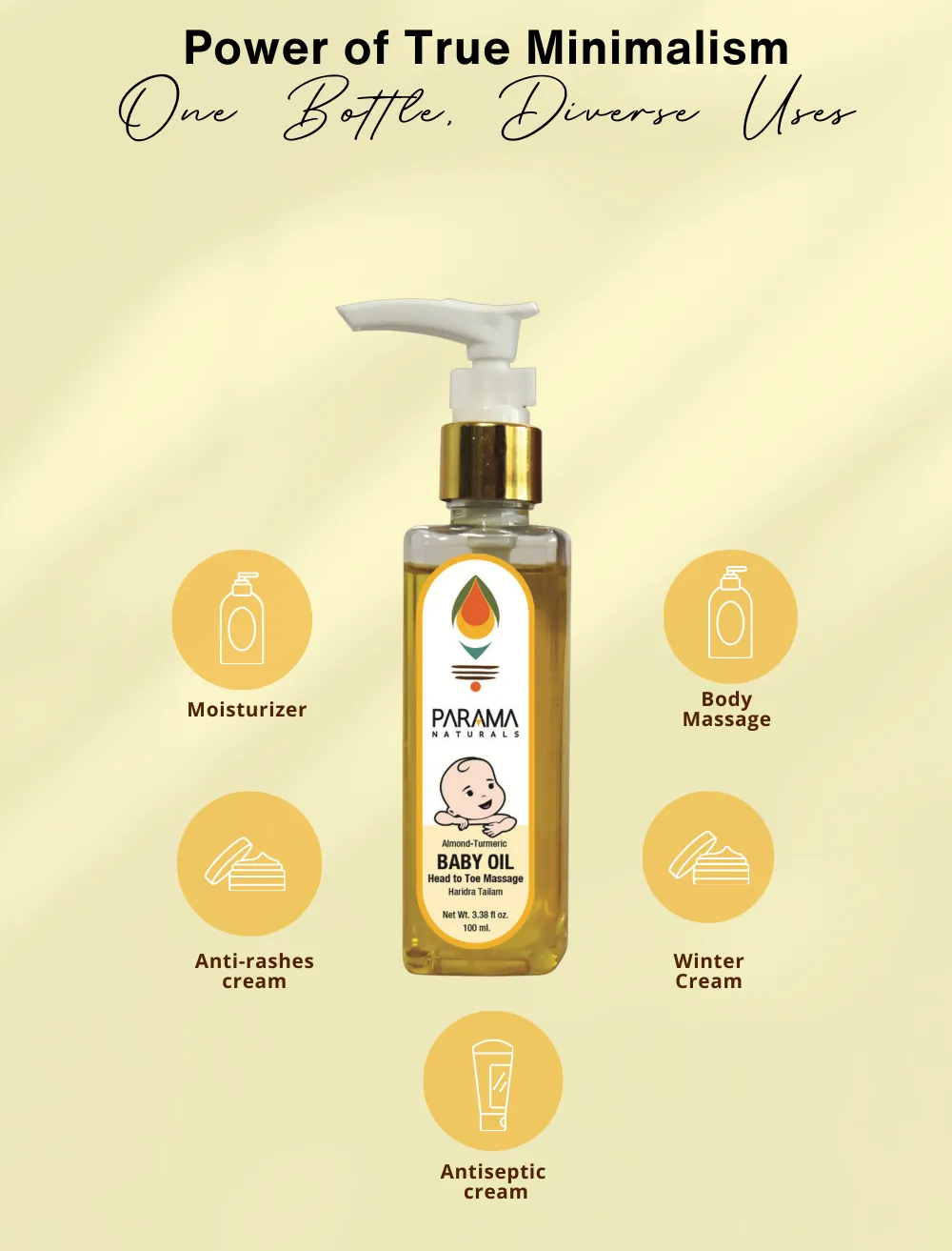Almond-Turmeric BABY OIL Head to Toe Massage