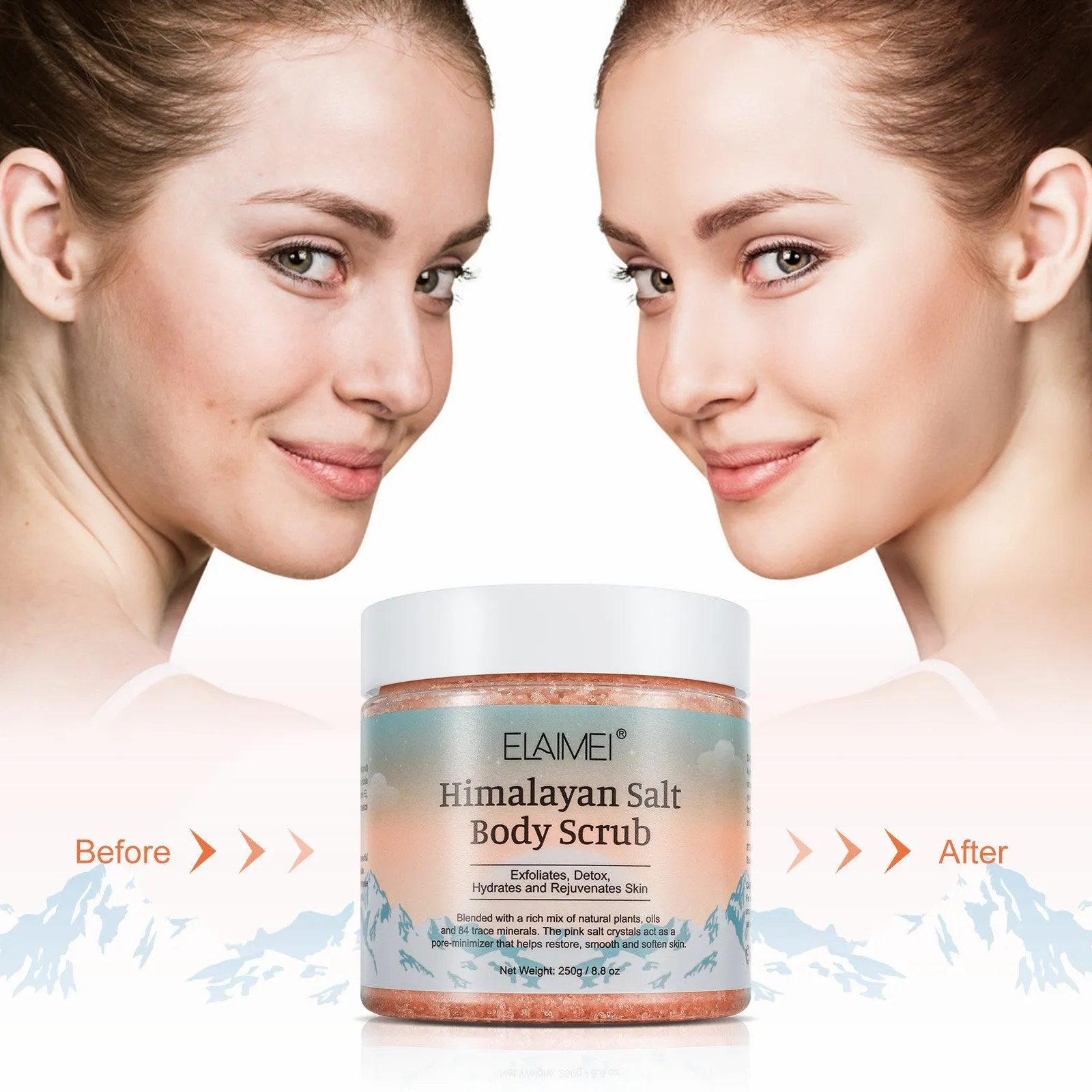 Elaimei Himalayan Salt Body Scrub Infused with Lychee Oil