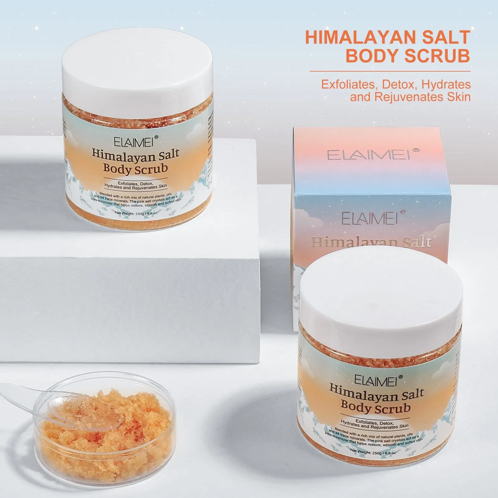 Elaimei Himalayan Salt Body Scrub Infused with Lychee Oil