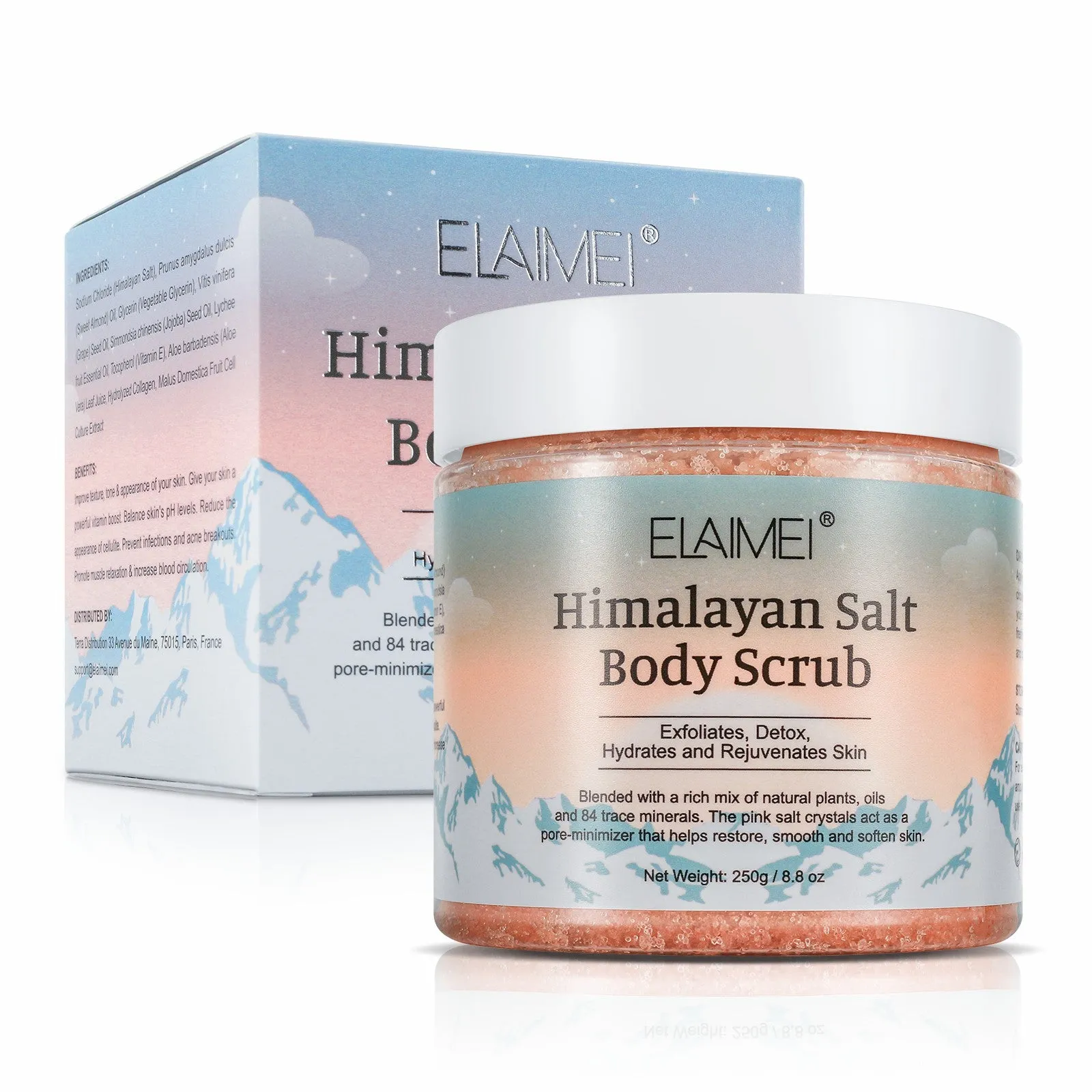 Elaimei Himalayan Salt Body Scrub Infused with Lychee Oil