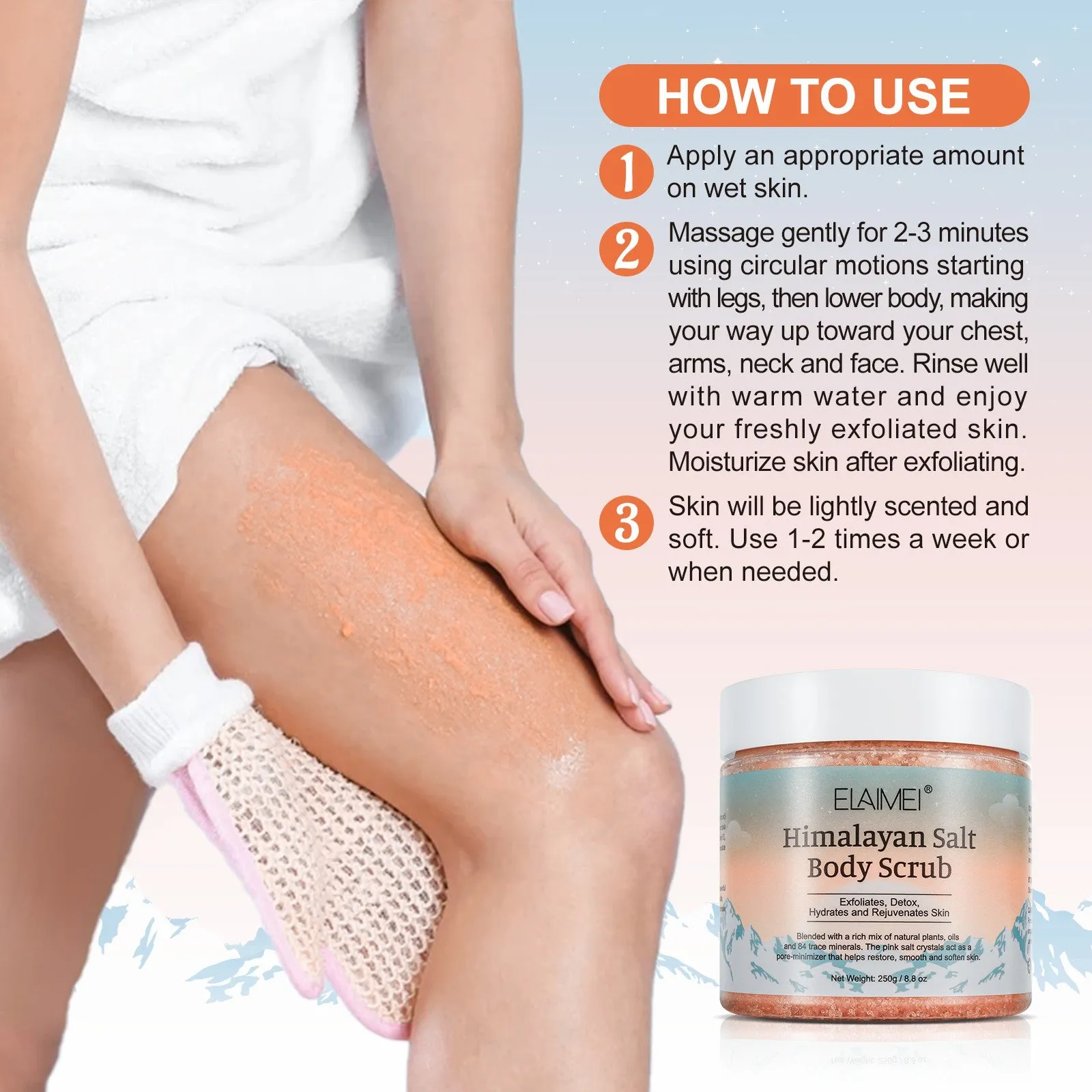 Elaimei Himalayan Salt Body Scrub Infused with Lychee Oil