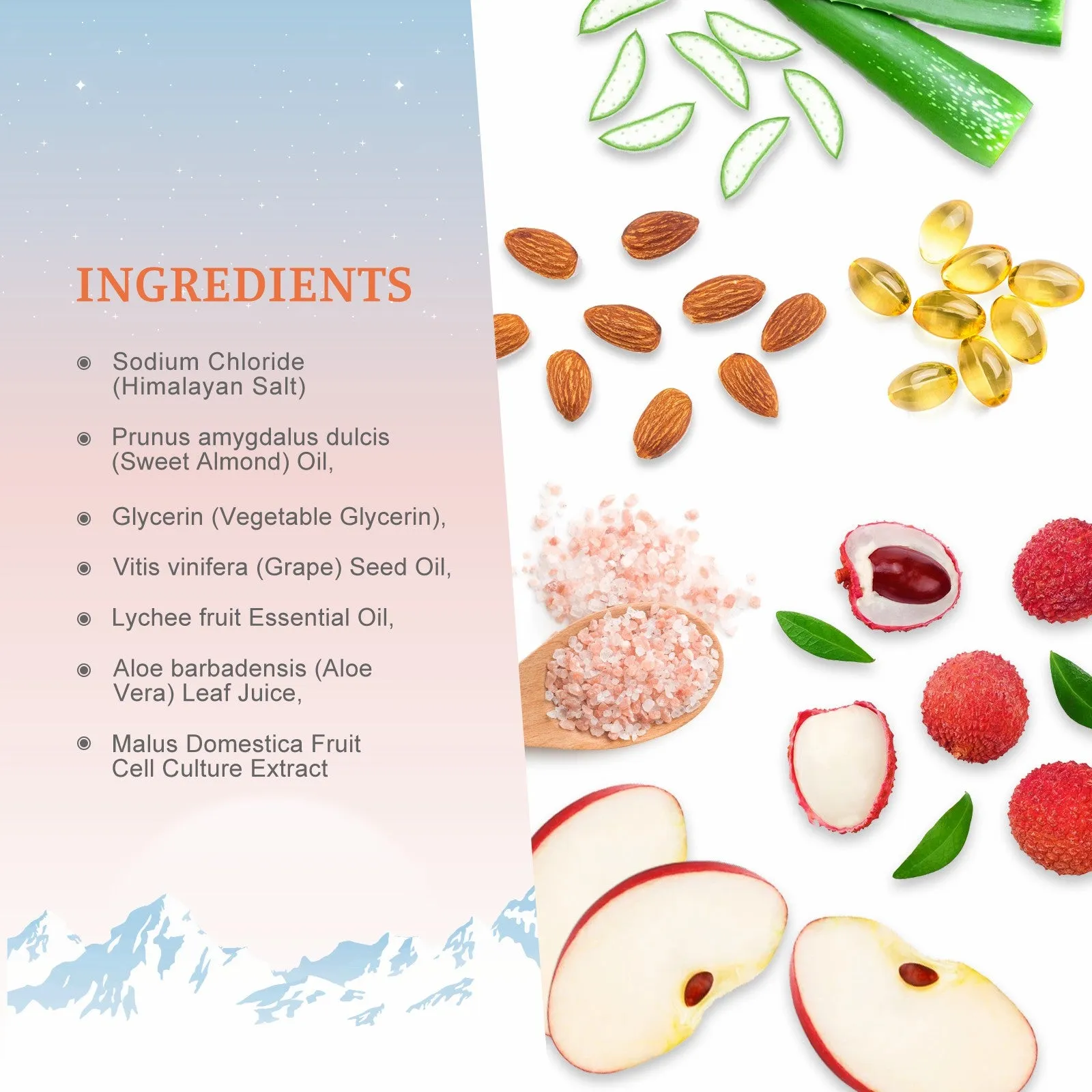 Elaimei Himalayan Salt Body Scrub Infused with Lychee Oil