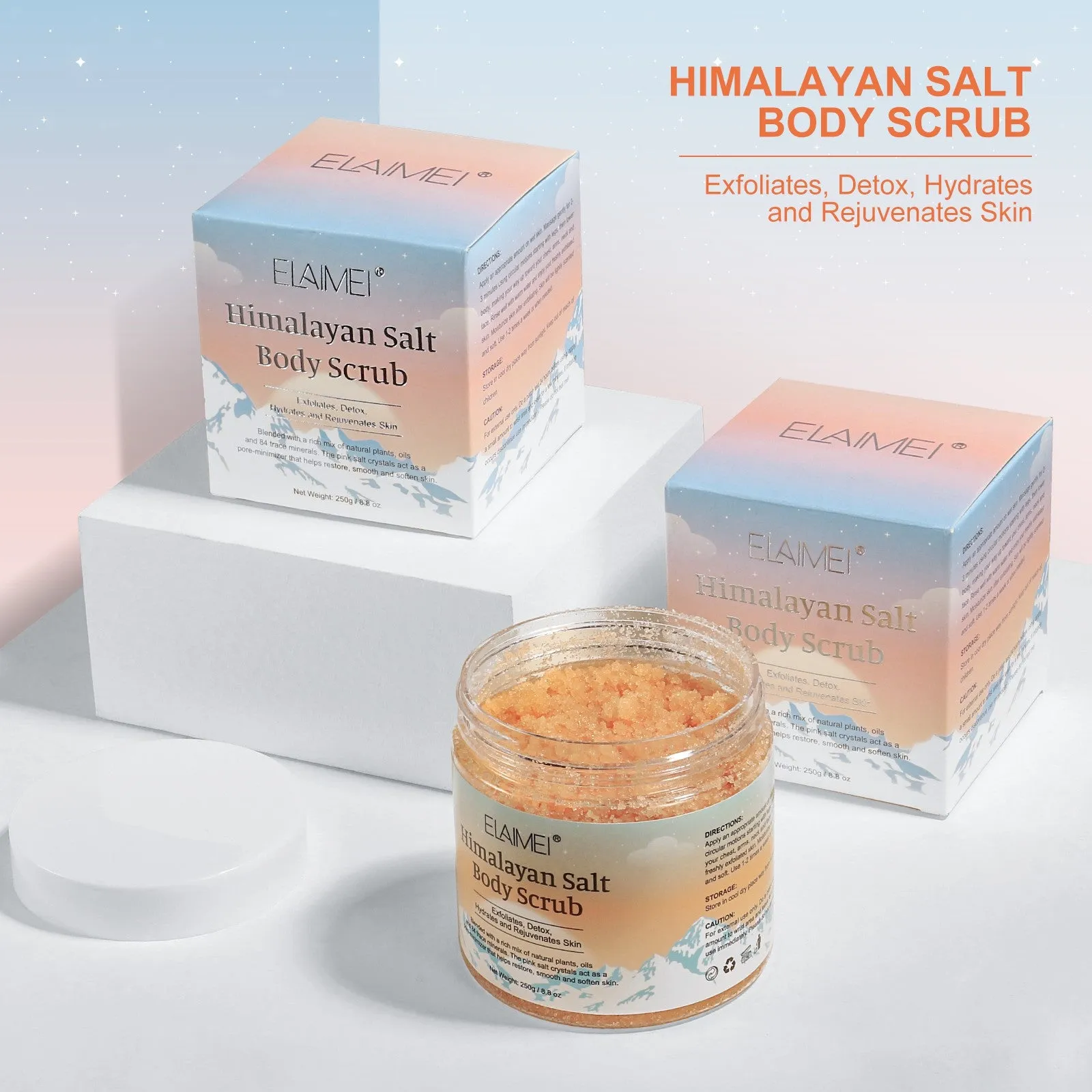 Elaimei Himalayan Salt Body Scrub Infused with Lychee Oil