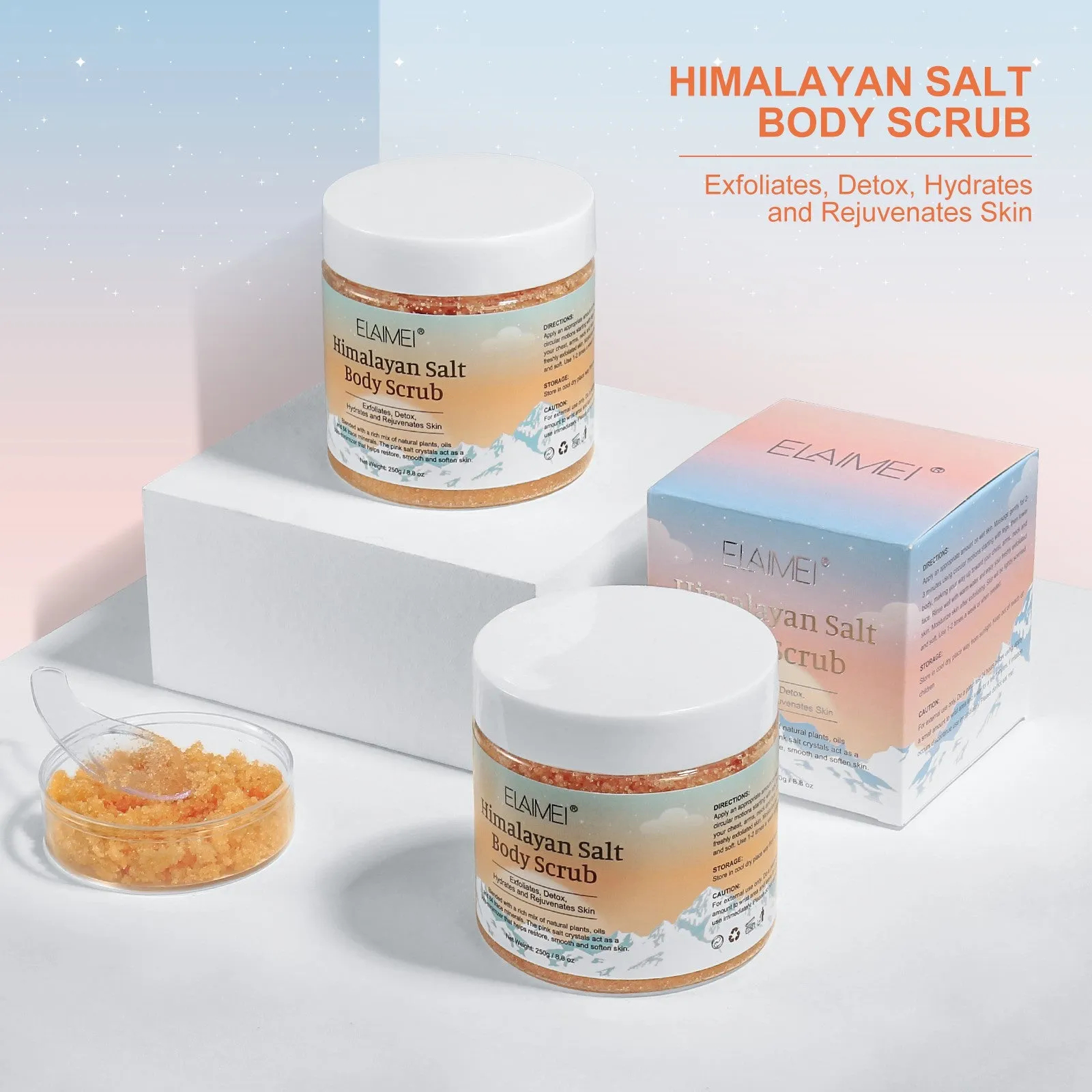 Elaimei Himalayan Salt Body Scrub Infused with Lychee Oil