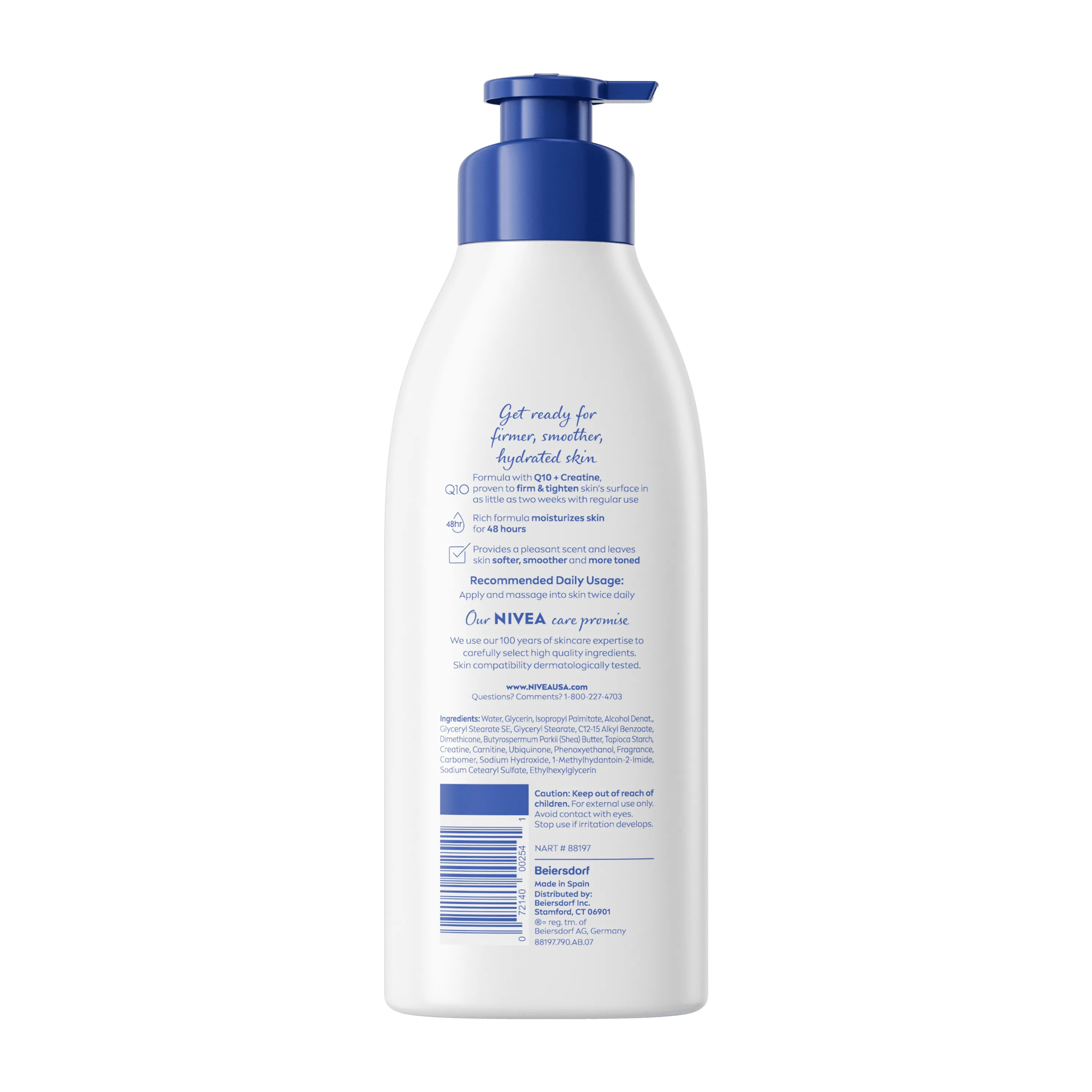 NIVEA Skin Firming Hydration Body Lotion with Q10 and Shea Butter, 16.9 Fl Oz Pump Bottle